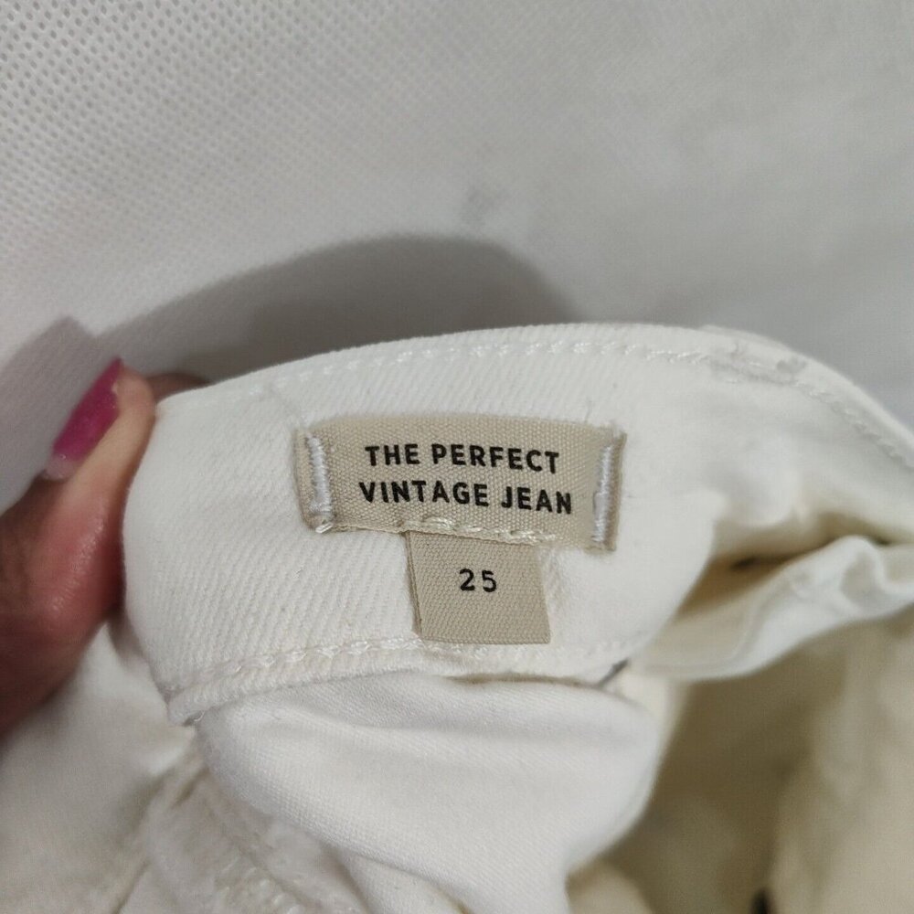 Madewell White The Perfect Vintage Jean High Rise Women Size 25 Skinny Leg ND501 - Picture 6 of 8